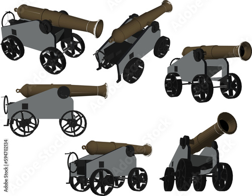 Vector sketch of vintage war cannon canon illustration