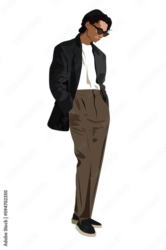 Vector illustration of an attractive stylish guy dressed in fashion Vector illustration of an attractive stylish guy dressed in fashion