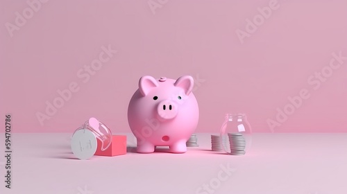 Financial Planning: Saving Money Concept with a Piggy Bank