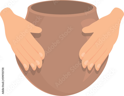 Pottery art icon cartoon vector. Workshop clay. Wheel class