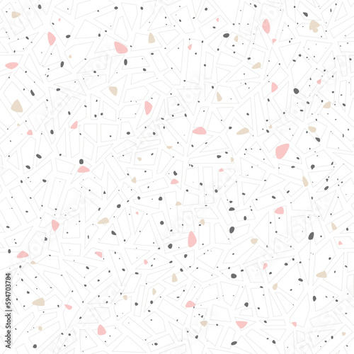 Terrazzo style floor seamless pattern. Modern mosaic tile background