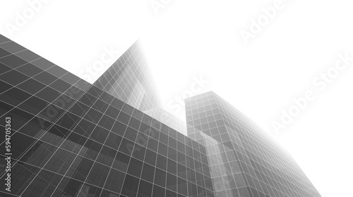 Abstract architecture building 3d rendering