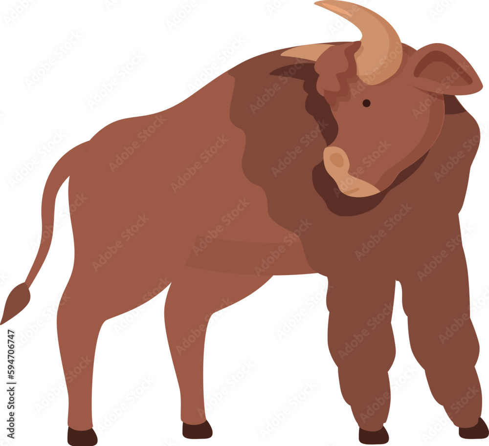 Fototapeta premium Buffalo mammal icon cartoon vector. Bison animal. Herd water