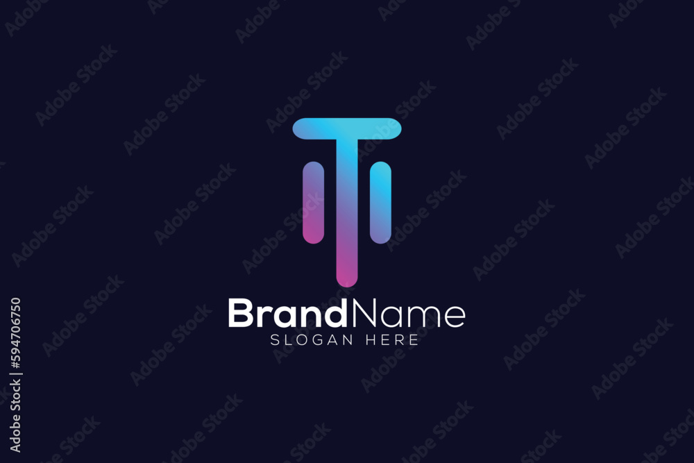 Gradient letter T real estate logo design template Gradient letter T real estate logo design template