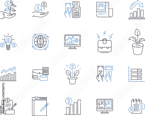 Strategic Intelligence line icons collection. Analysis, Forecasting, Planning, Insight, Decision-making, Leading-edge, Visionary vector and linear illustration. Trends,Competitive advantage,Creative