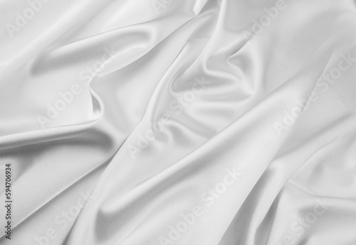 close up of white silk textured cloth background