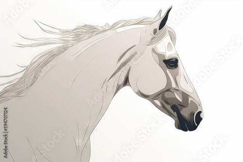 Beautiful drawing of a horse art, AI Generated © ArquitecAi