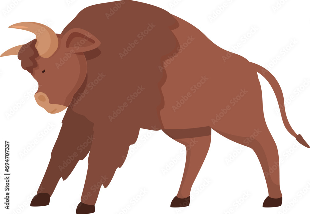 Mammal bison icon cartoon vector. Animal bull. Water cow
