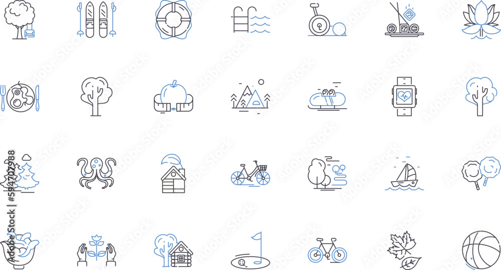 Robustness line icons collection. Resilience, Durability, Strength, Reliability, Toughness, Endurance, Hardy vector and linear illustration. Sturdiness,Vigor,Stability outline signs set