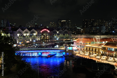 Singapore Clarke Quay|克拉碼頭|night city view|reiver