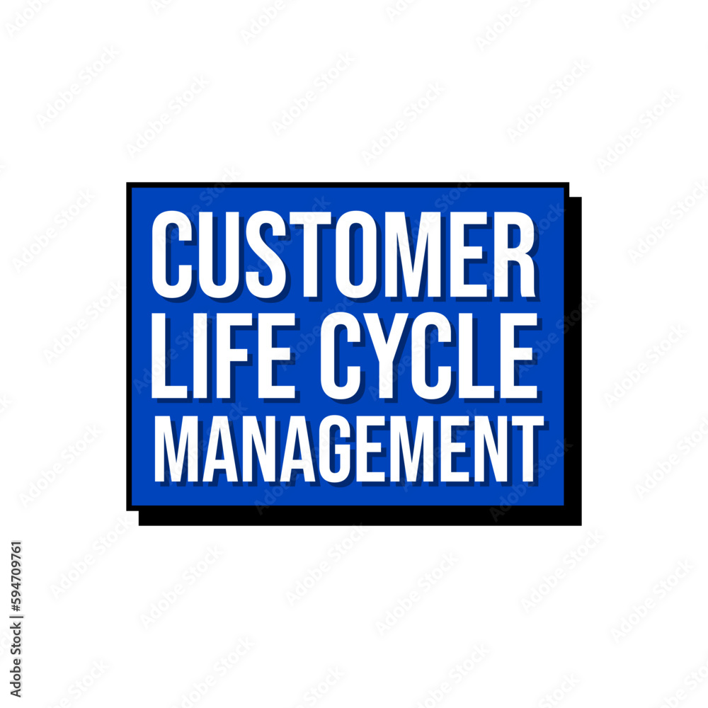 Customer life cycle management text icon label button design vector Customer life cycle management text icon label button design vector