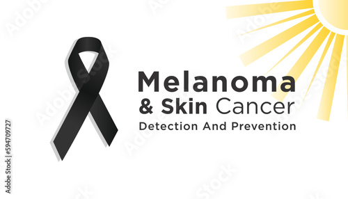 Melanoma and skin cancer awareness month observed each year in May,Exposure to ultraviolet (UV) rays causes most cases of melanoma. Melanoma and skin cancer awareness month template vector illustrator