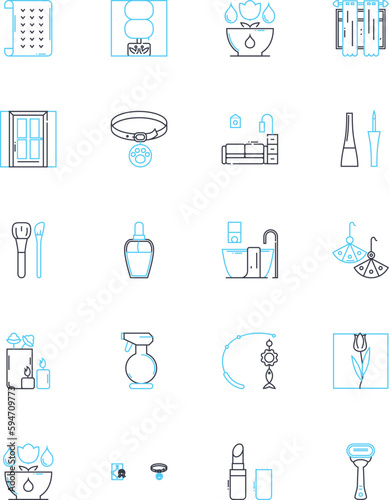 Sports Store linear icons set. Athletic, Active, Fitness, Equipment, Gear, Running, Training line vector and concept signs. Workout,Exercise,Performance outline illustrations