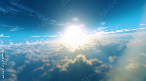 広い青空と雲  ,Generative AI © rrice