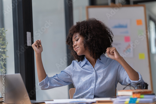 Black Businesswoman Working in Modern Office