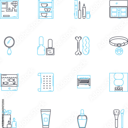 Shoe Boutique linear icons set. Chic, Trendy, Unique, Fashionable, Stylish, Classy, Sophisticated line vector and concept signs. Elegant,Glamorous,Designer outline illustrations