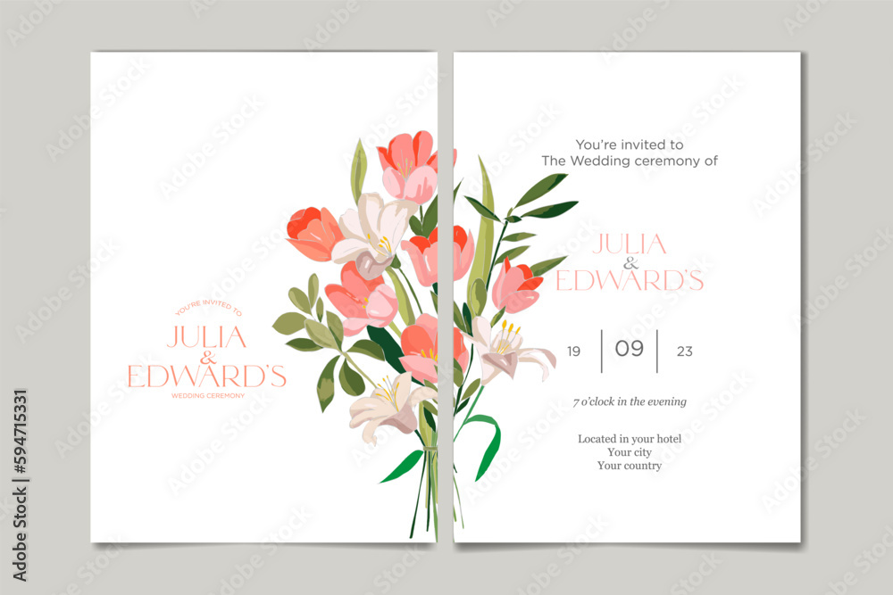 Floral Wedding card template