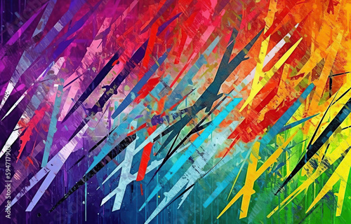 rainbow brush stroke textured background Generative AI