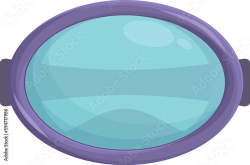 Oval swim mask icon cartoon vector. Scuba dive. Water sea