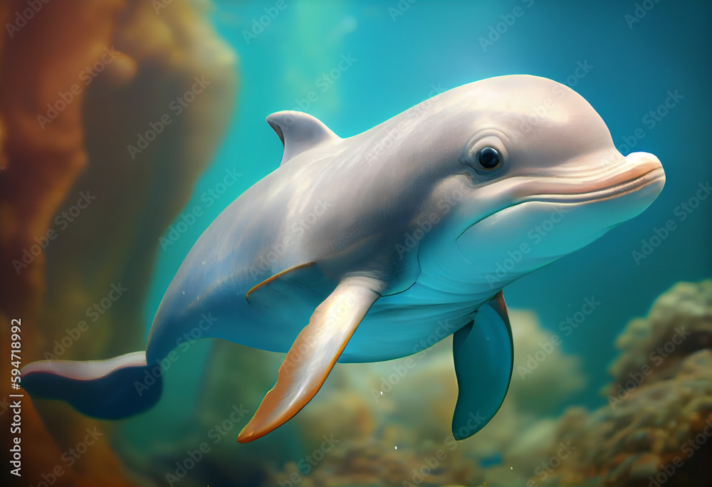 Beautiful photo Baiji (Chinese river dolphin) concept, contemporary ...