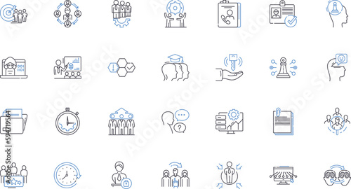 Industry bonds line icons collection. Investment, Security, Yield, Return, Trust, Portfolio, Diversification vector and linear illustration. Liquidity,Coupon,Interest outline signs set