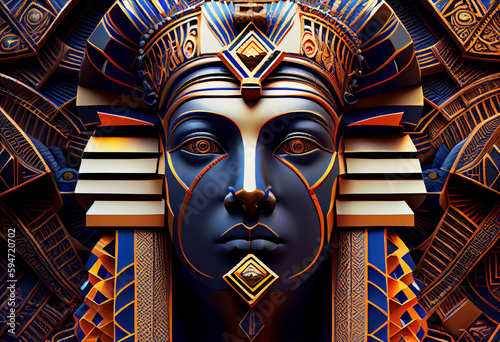 Beautiful abstract Egyptian God Khonsu background. Generative AI technology.	
