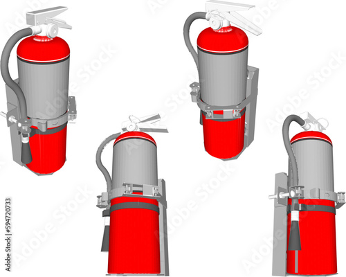 Vector sketch of fire extinguisher illustration