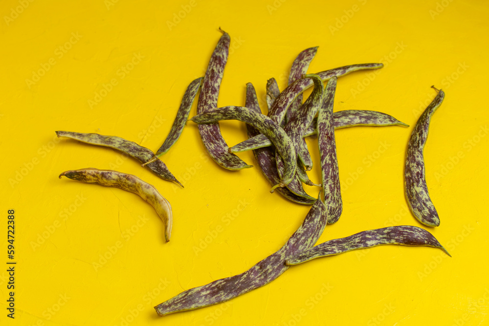 top view green fresh beans raw long plant beans on the yellow background bean food color photo meal vegetable plant top view green fresh beans raw long plant beans on the yellow background bean food color photo meal vegetable plant