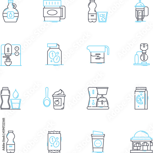 Happy and cheerful linear icons set. Joyful, Blissful, Delighted, Ecstatic, Elated, Radiant, Exuberant line vector and concept signs. Merry,Jovial,Lively outline illustrations