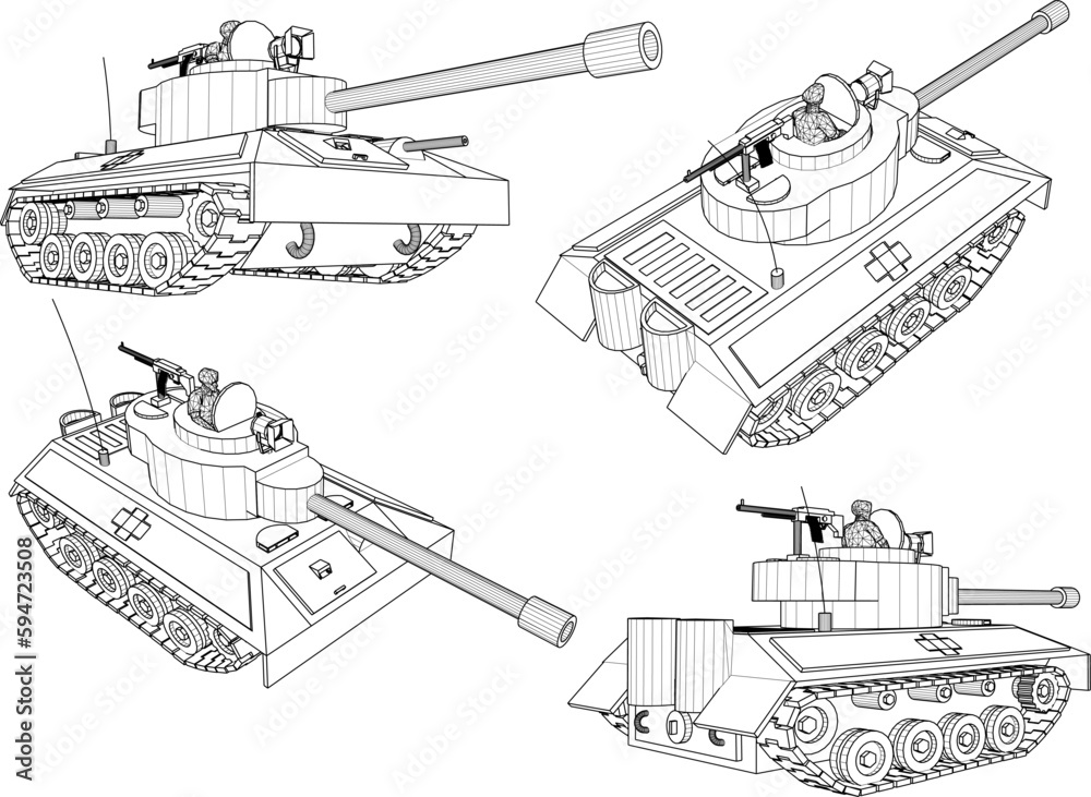 War battle tank illustration vector sketch