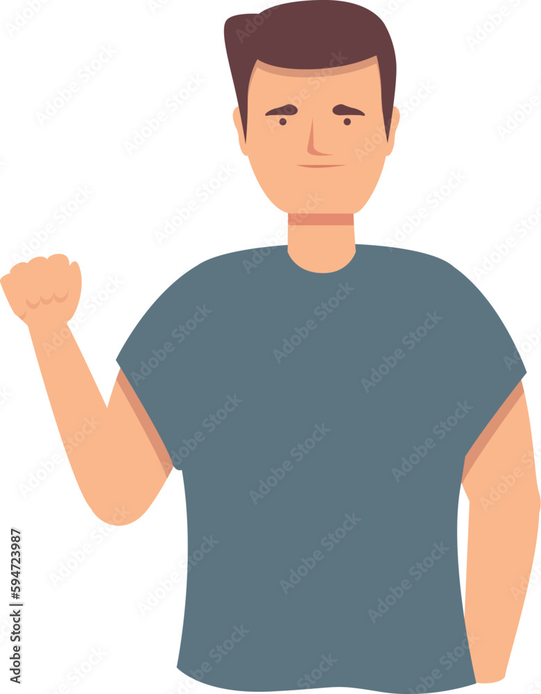 We are strong icon cartoon vector. People talk. Woman greeting We are strong icon cartoon vector. People talk. Woman greeting