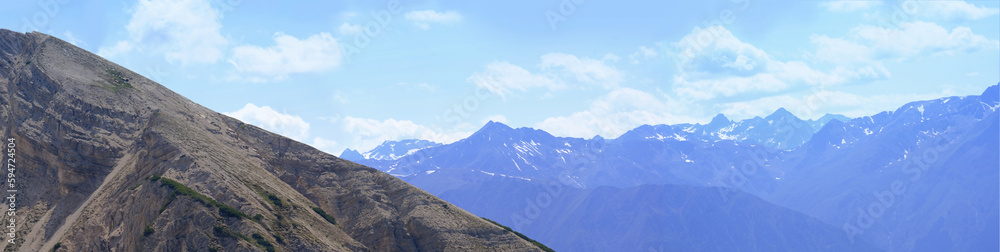 Mountain range Massifs of Northern Limestone Alps, Tyrolean Alpenpark Karwendel, tourist route Via ferrata Seefelder panorama, mountain hiking in Tyrol, tourist infrastructure, active recreation