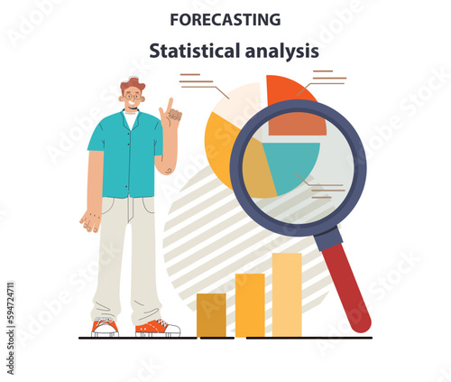 Statistical analysis for business forecast. Employee planning a new project