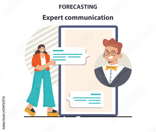 Expert assessment for business forecast. Employee planning a new project