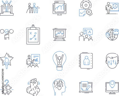 Senior officials line icons collection. Leaders, Decision-makers, Executives, Administrators, Managers, Supervisors, Directors vector and linear illustration. CEOs,CFOs,CIOs outline signs set
