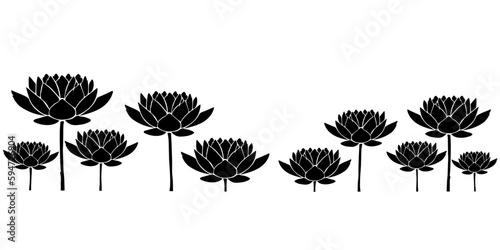 Silhouette of lotus flower, vesak day element design
