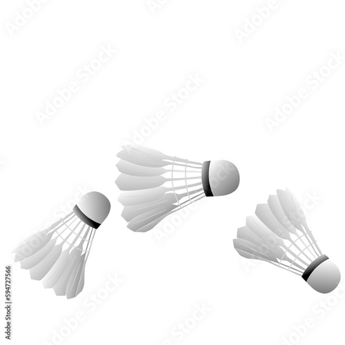 badminton shuttlecock isolated on white photo