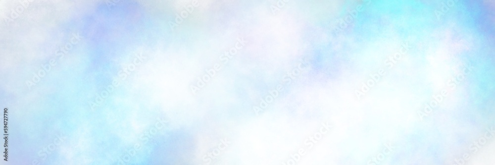 Abstract blurred aquamarine watercolor paint texture. Blue summer sky. Gradient. Background for banner, poster, wallpaper, textile cover, tiles.