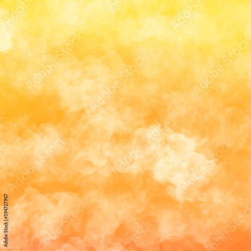 Abstract digital watercolor illustration with white, yellow gradient clouds. Yellow clouds. Background for advertising banners, wallpapers. Sunset colors.