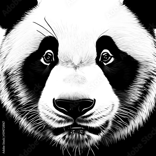 Giant panda portrait. Generative AI