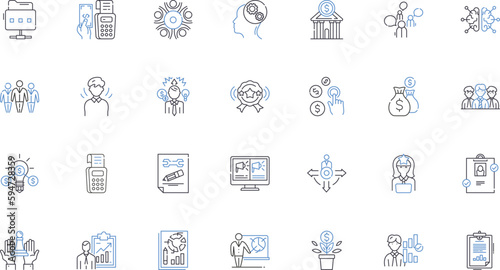 Developmental psychology line icons collection. Maturation, Attachment, Nature, Nurture, Cognition, Memory, Socialization vector and linear illustration. Emotion,Personality,Temperament outline signs