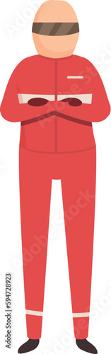 Racer with helmet icon cartoon vector. Race car. Team sport
