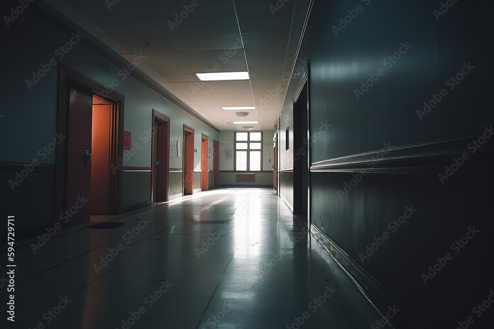 Photo of an empty hallway in school