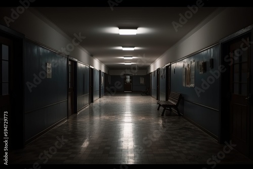 Photo of an empty hallway in school © Thomas Parker