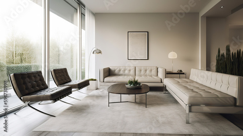 Modern living room interior - Generative AI, AI generated © chris3d