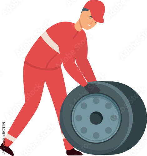 Fast pit stop icon cartoon vector. Race team. Racer formula
