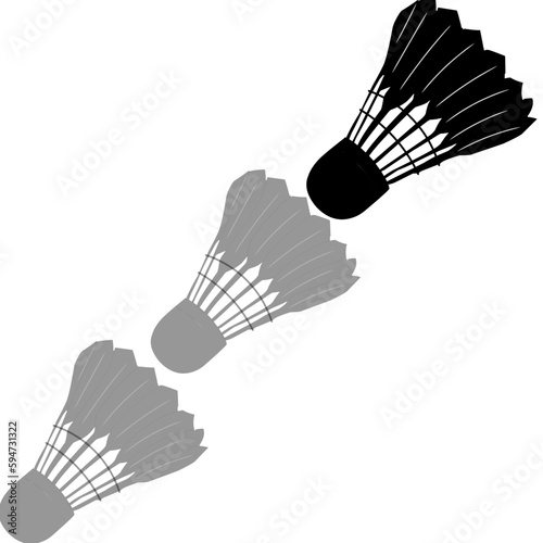 shuttlecock silhouette with shadow