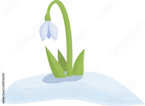 Grass snowdrop icon cartoon vector. Spring flower. Fresh summer
