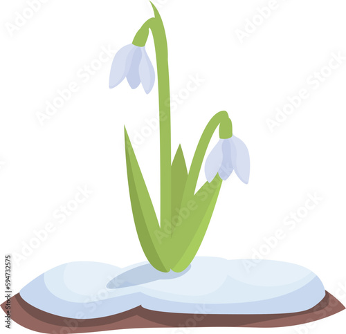 Spring flower icon cartoon vector. Grass flower. Flora summer