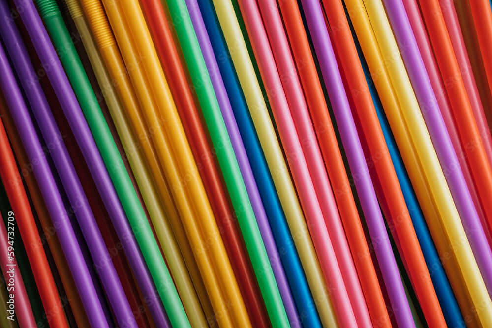 Bunch of colorful straws